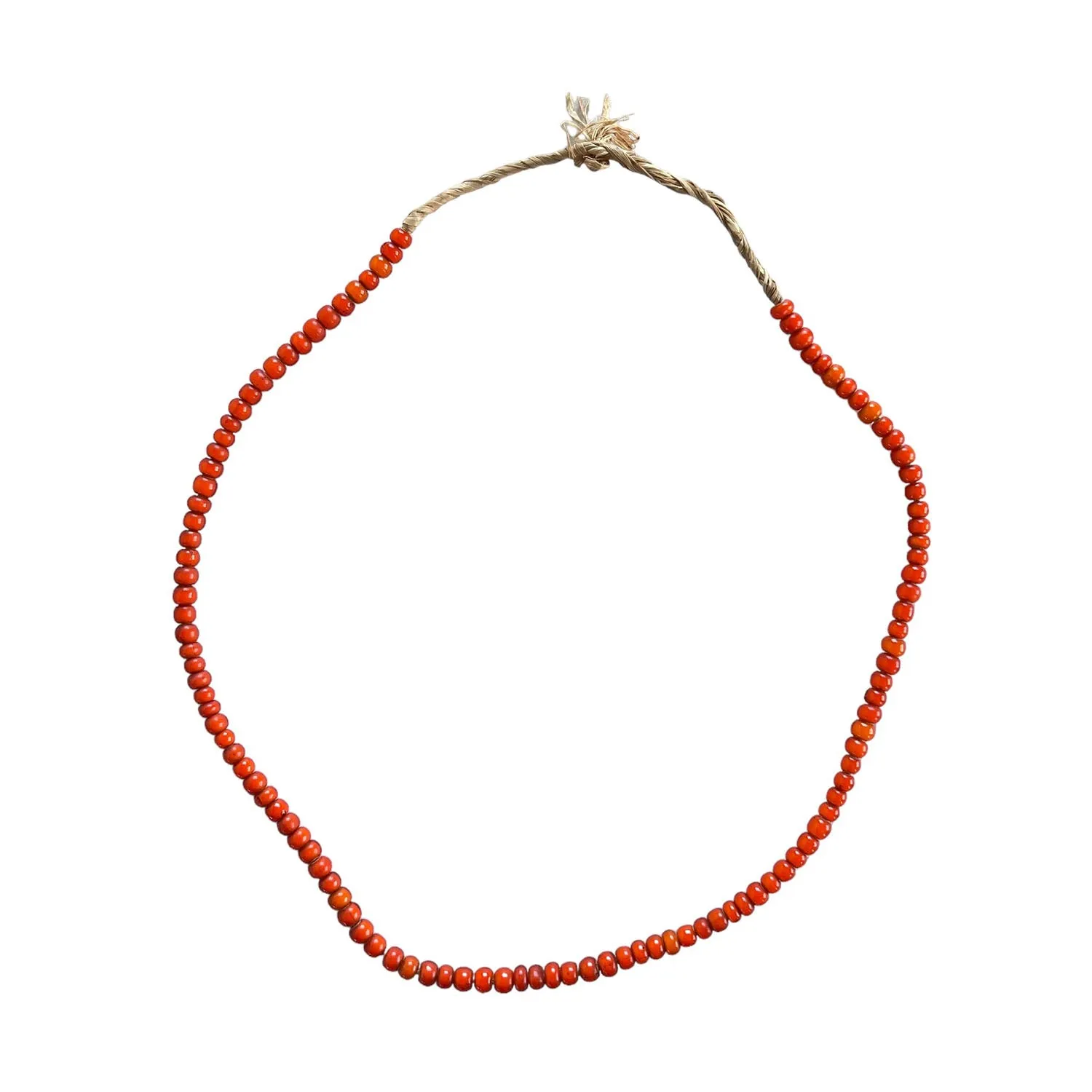 White Heart Glass Bead Orange